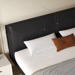 「高級PUレザー&木製ベッド:究極の快適さとスタイリッシュデザイン」 yw-202