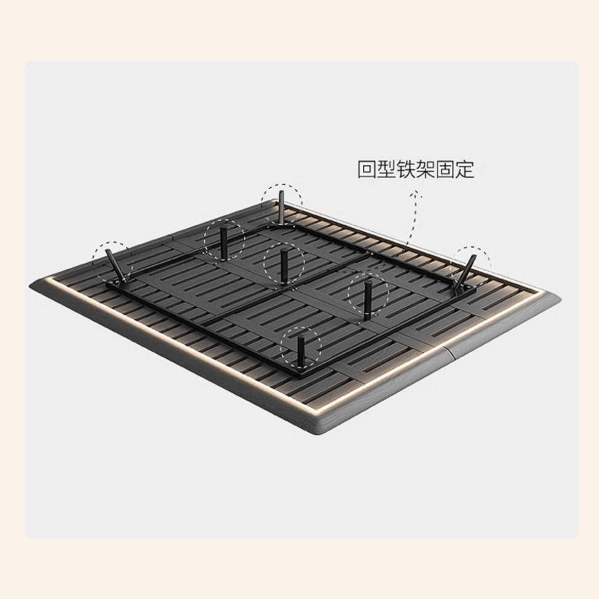 「高級PUレザー&木製ベッド:究極の快適さとスタイリッシュデザイン」 yw-202