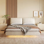 高級PUレザーパインベッド快適&スタイリッシュな寝心地 yw-209