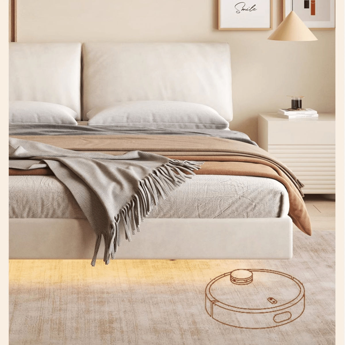 高級PUレザーパインベッド快適&スタイリッシュな寝心地 yw-209