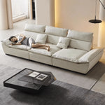 『高級感溢れるソファー - 合皮 フェイクレザー使用、ホワイトグースダウンとパインで極上の座り心地』 yw-217