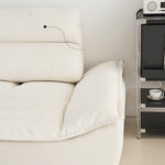 『高級感溢れるソファー - 合皮 フェイクレザー使用、ホワイトグースダウンとパインで極上の座り心地』 yw-217