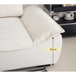 『高級感溢れるソファー - 合皮 フェイクレザー使用、ホワイトグースダウンとパインで極上の座り心地』 yw-217