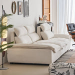 『高級感溢れるソファー - 合皮 フェイクレザー使用、ホワイトグースダウンとパインで極上の座り心地』 yw-217