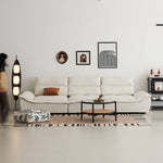 『高級感溢れるソファー - 合皮 フェイクレザー使用、ホワイトグースダウンとパインで極上の座り心地』 yw-217