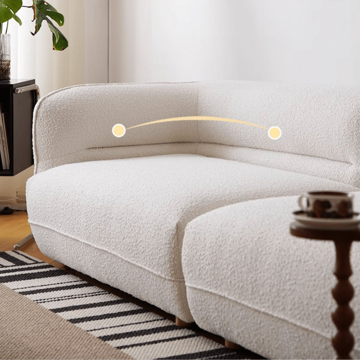 【セール中】ふわふわシープボア使用!北欧風パインソファー yw-219