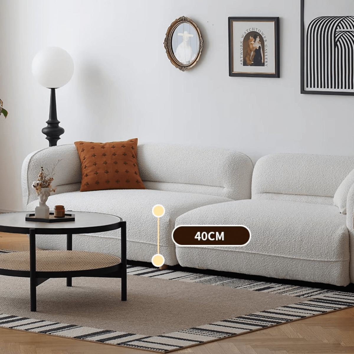 【セール中】ふわふわシープボア使用!北欧風パインソファー yw-219