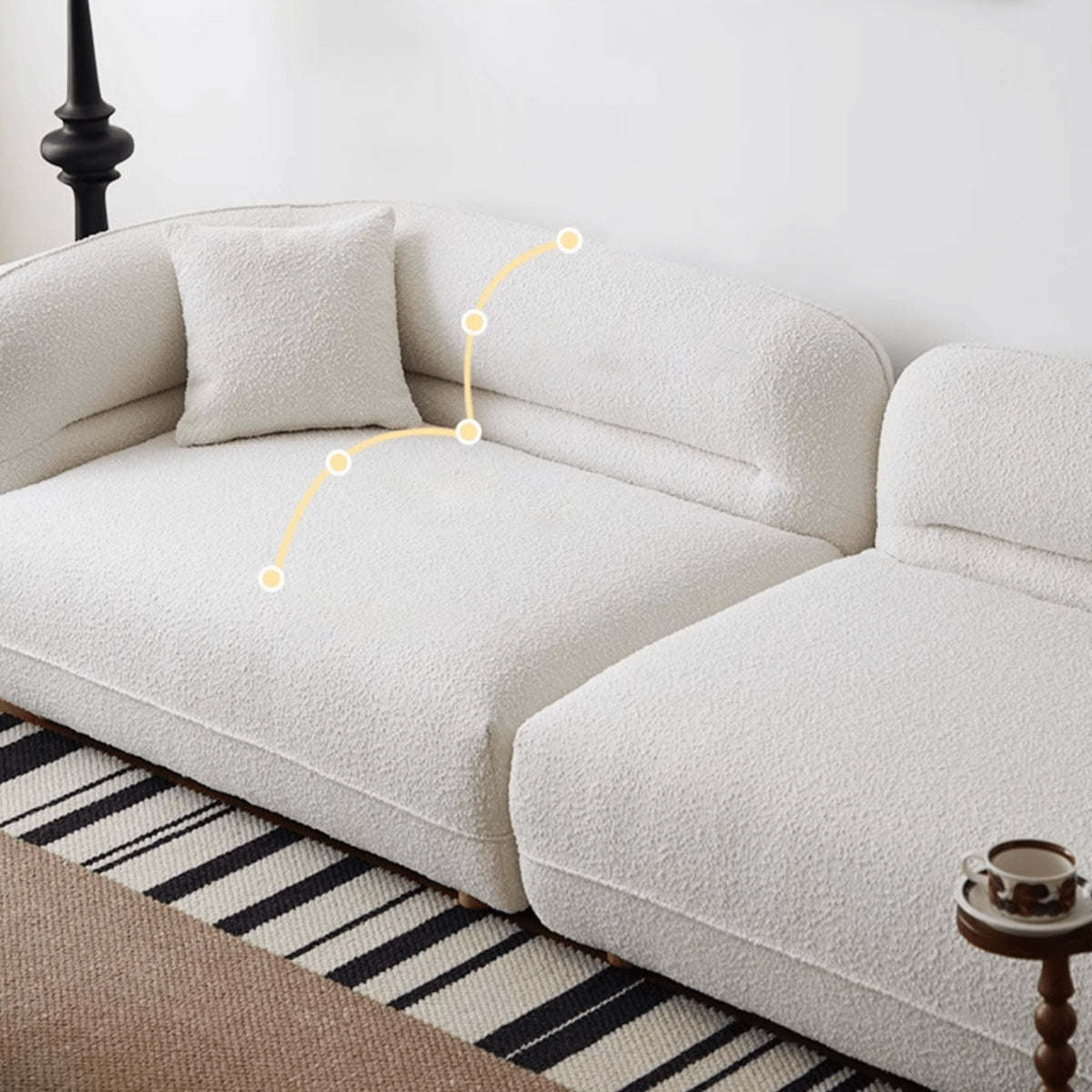 【セール中】ふわふわシープボア使用!北欧風パインソファー yw-219