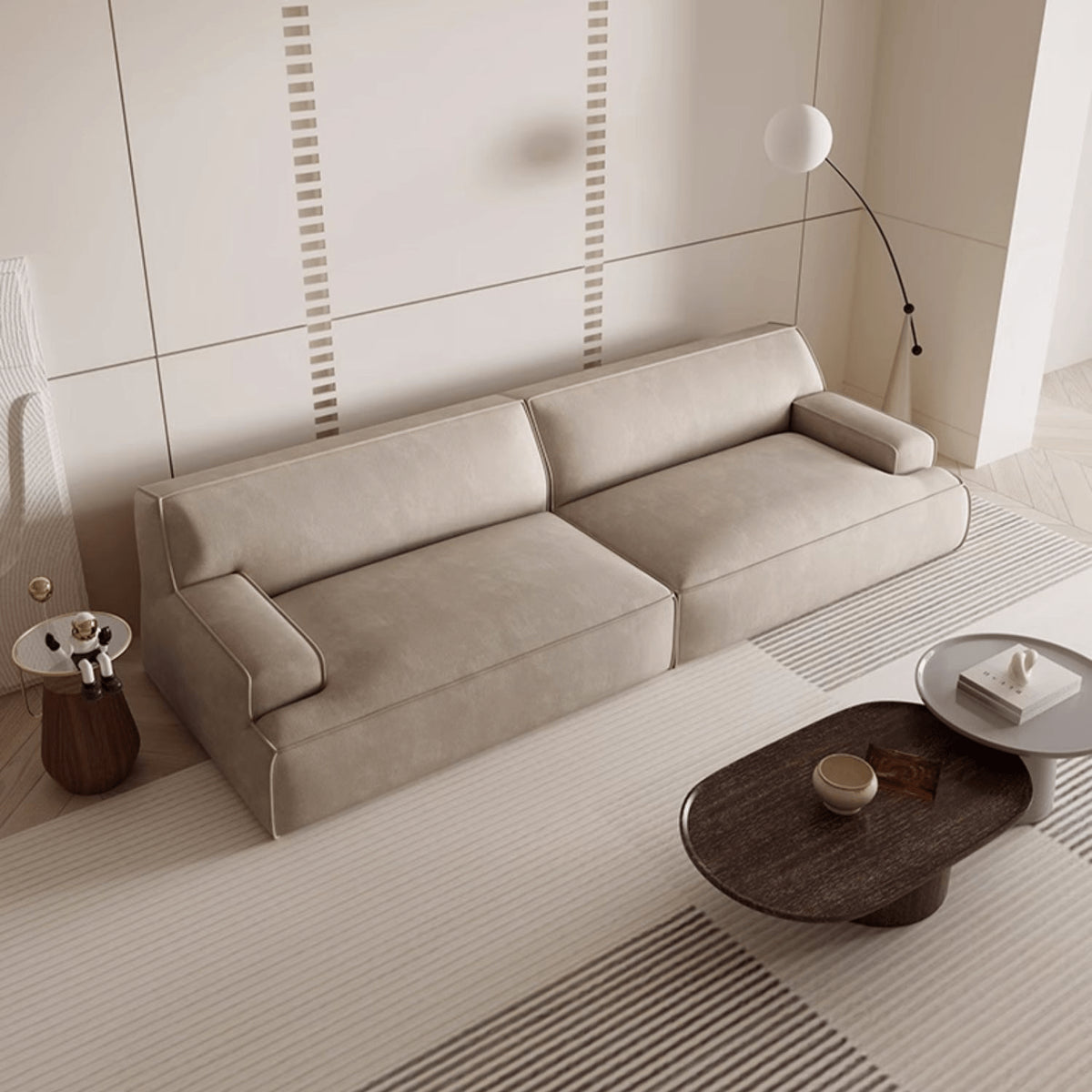 高級感溢れる合皮製フェイクレザーソファーyw-223