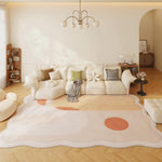 キュートクリーム風 クッキー型 変形ラグ 不規則デザイン ラグマット リビング 寝室 高級感 マット 拭き取り簡単 洗濯不要 zrxz-06