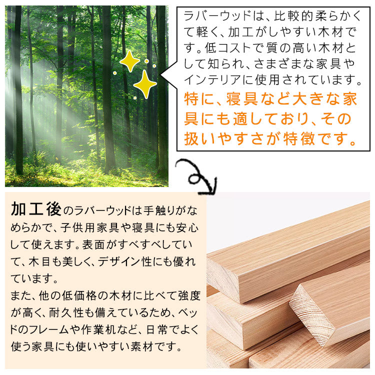 【高品質パイン材使用】快適な眠りをサポートするベッド hmak-236