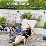 折りたたみリクライニングチェア ダブル 屋外用 サンシェード付き ビーチ ホテル カフェ 庭 キャンプ用 日よけチェア zy-0423-84