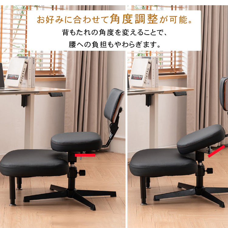 あぐらチェア 調節可能 ニーデザイン 背もたれ付き 姿勢サポート 昇降式 瞑想ヨガ用 リラック 0001-chair