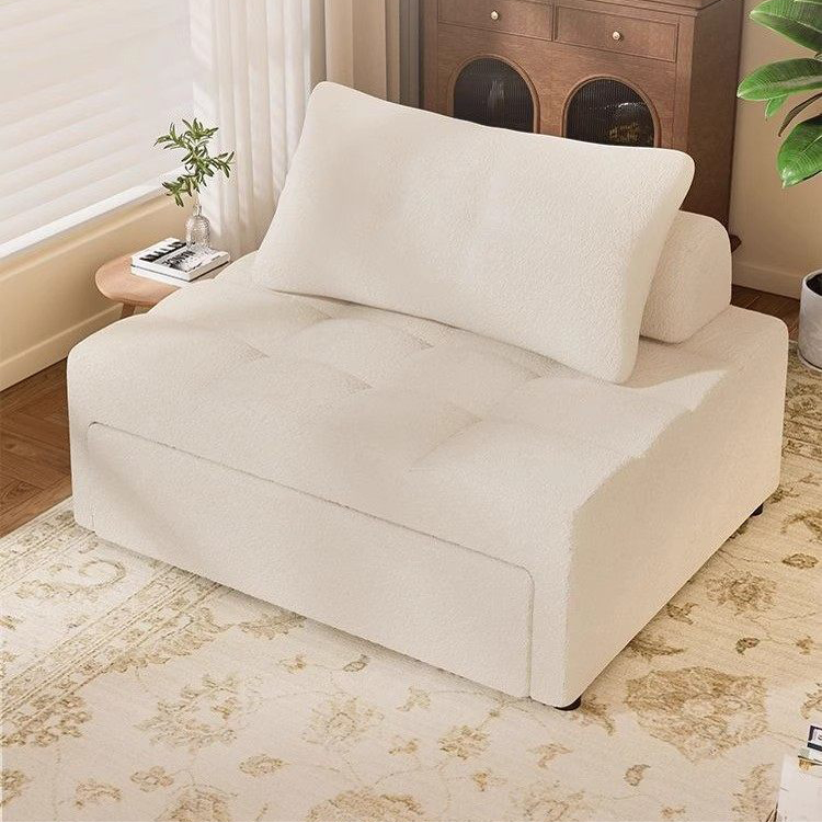 パフ風 折りたたみソファベッド 1人掛け リビング用 のびる伸縮タイプ くつろぎ系 コンパクトソファ fms-1844-01