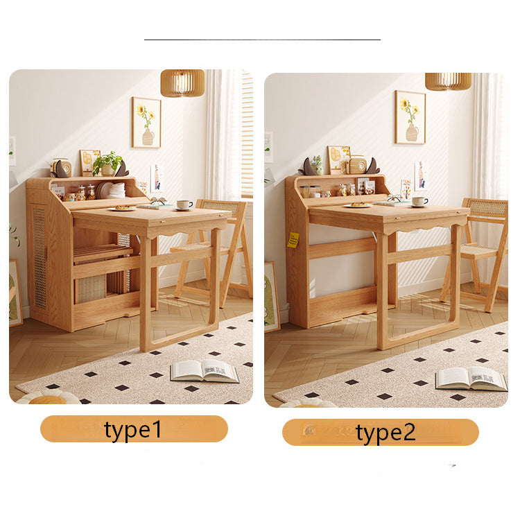実木 折りたたみダイニングテーブル＆カウンター収納一体型｜折りたたみ椅子セット ナチュラル 北欧風 天板140cm hemw-1126