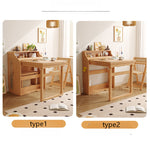 実木 折りたたみダイニングテーブル＆カウンター収納一体型｜折りたたみ椅子セット ナチュラル 北欧風 天板140cm hemw-1126