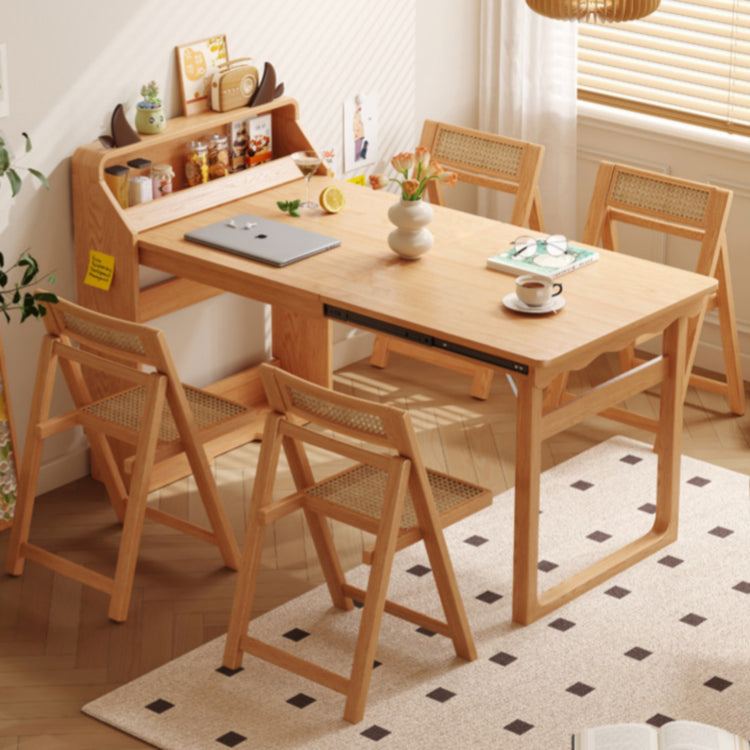 実木 折りたたみダイニングテーブル＆カウンター収納一体型｜折りたたみ椅子セット ナチュラル 北欧風 天板140cm hemw-1126