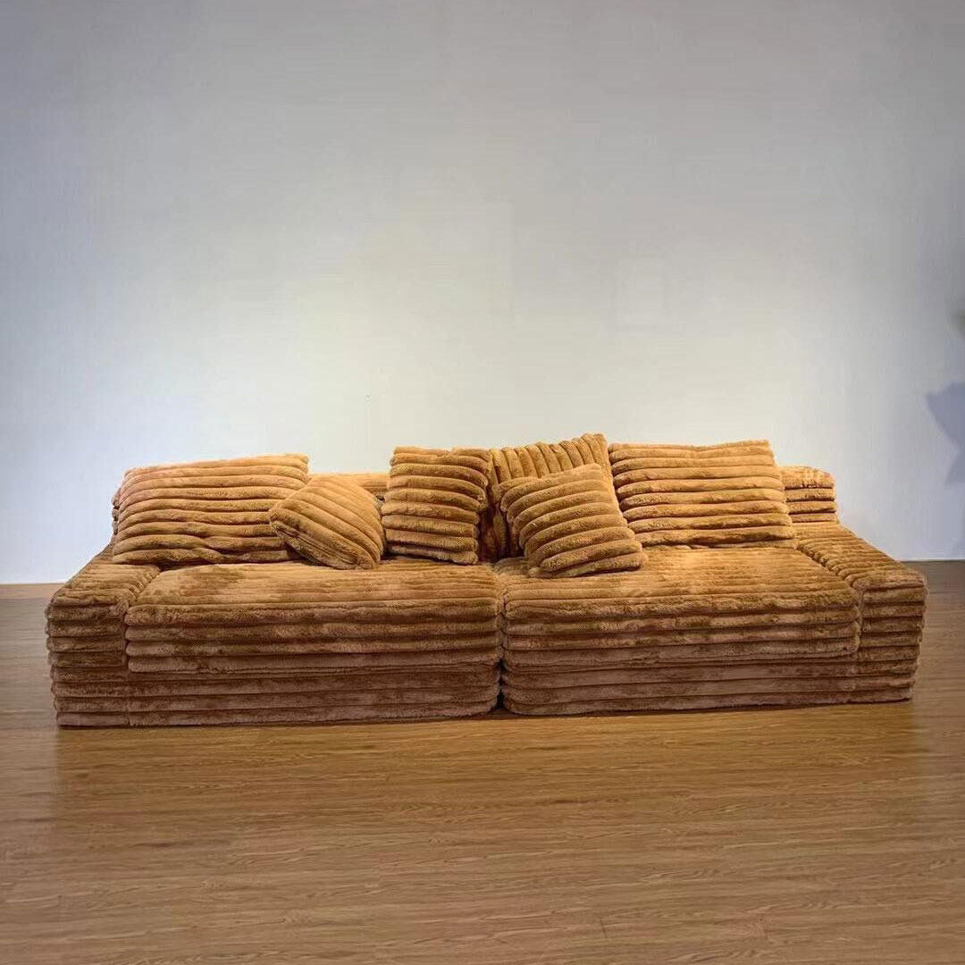 真空圧縮 太畝コーデュロイ ソファ 純ウレタンフォーム使用 布製 リビング用 くつろぎ系 ローソファ／怠け者ソファ dhyssf-1229-7