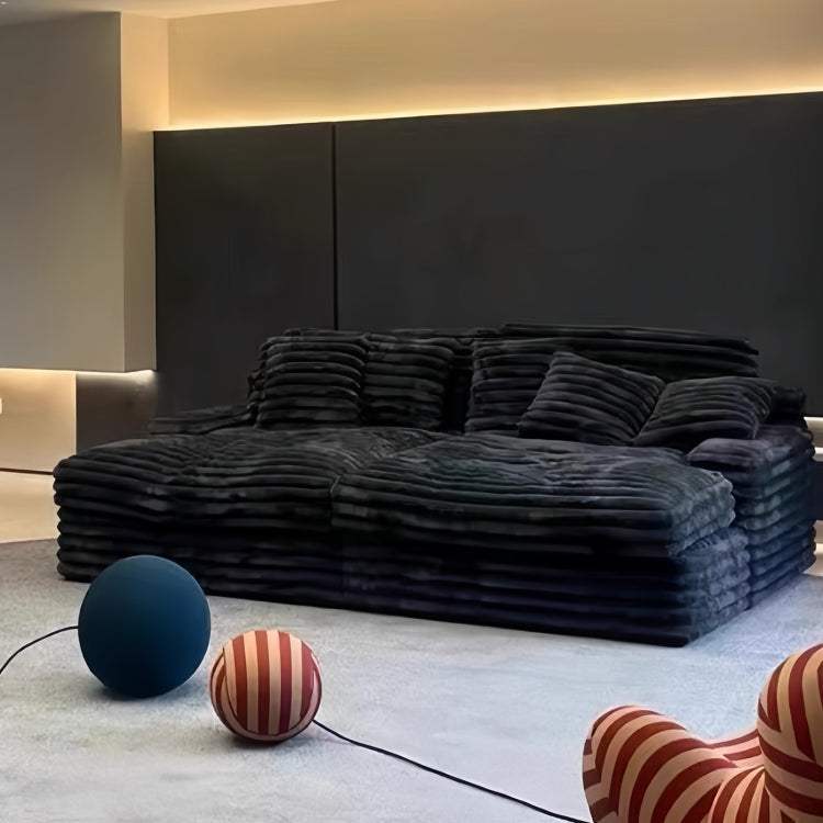 真空圧縮 ソファベッド 布製 深座面 ストレートソファ＋シェーズロング カバー洗濯可 リビング用 jj-1229-13