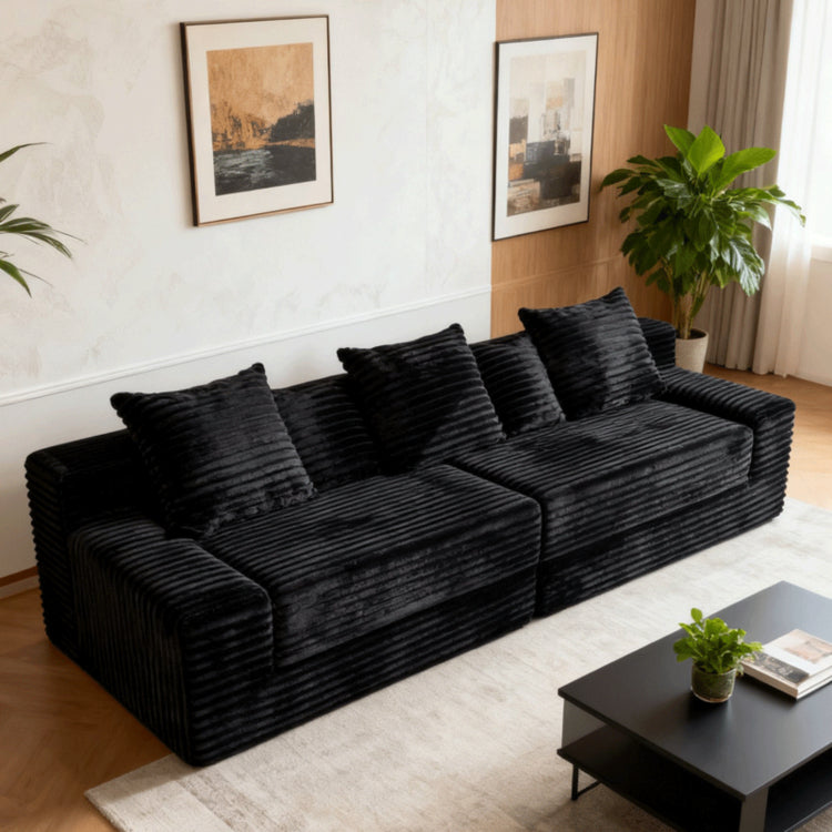 真空圧縮 太畝コーデュロイ ソファ 純ウレタンフォーム使用 布製 リビング用 くつろぎ系 ローソファ／怠け者ソファ dhyssf-1229-7