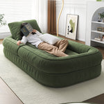 ごろ寝ソファ 折りたたみ式 1人掛け 畳風 リクライニング対応 寝転べるソファチェア／簡易ベッド fwtd-1229-12