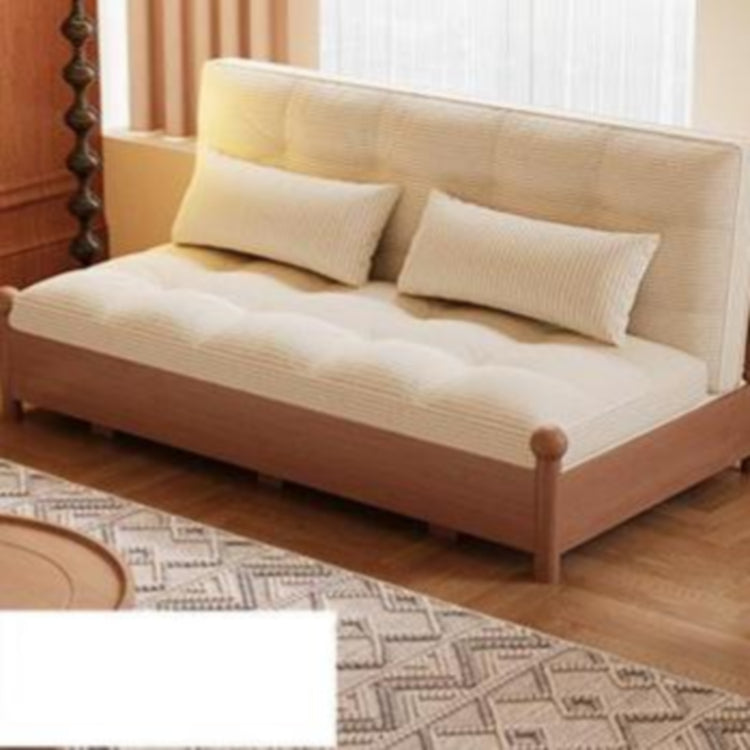 折りたたみソファベッド 実木フレーム リビング・書斎対応 ラタン編み 引き出し式 伸縮ミニソファ 綿麻ファブリック zx-1229-10