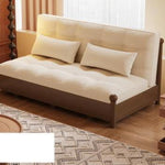 折りたたみソファベッド 実木フレーム リビング・書斎対応 ラタン編み 引き出し式 伸縮ミニソファ 綿麻ファブリック zx-1229-10