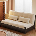 折りたたみソファベッド 実木フレーム リビング・書斎対応 ラタン編み 引き出し式 伸縮ミニソファ 綿麻ファブリック zx-1229-10