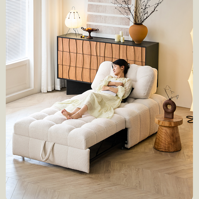 ふんわりクッション 折りたたみソファベッド 1人掛け リビング用 伸縮タイプ リラックス系 コンパクトソファ fms-1844-02