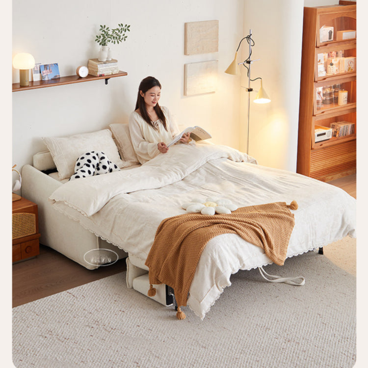 ソファベッド 布製 折りたたみ式 リクライニング対応 幅123～192cm コンパクト 2人掛け ベッド兼用 ファブリック 北欧 シンプル おしゃれ ddw-1154