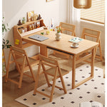 実木 折りたたみダイニングテーブル＆カウンター収納一体型｜折りたたみ椅子セット ナチュラル 北欧風 天板140cm hemw-1126