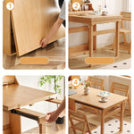 実木 折りたたみダイニングテーブル＆カウンター収納一体型｜折りたたみ椅子セット ナチュラル 北欧風 天板140cm hemw-1126