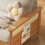 木製フレーム ソファベッド｜収納棚付き キャスター付き 省スペース対応 ナチュラルデザイン hemw-6300