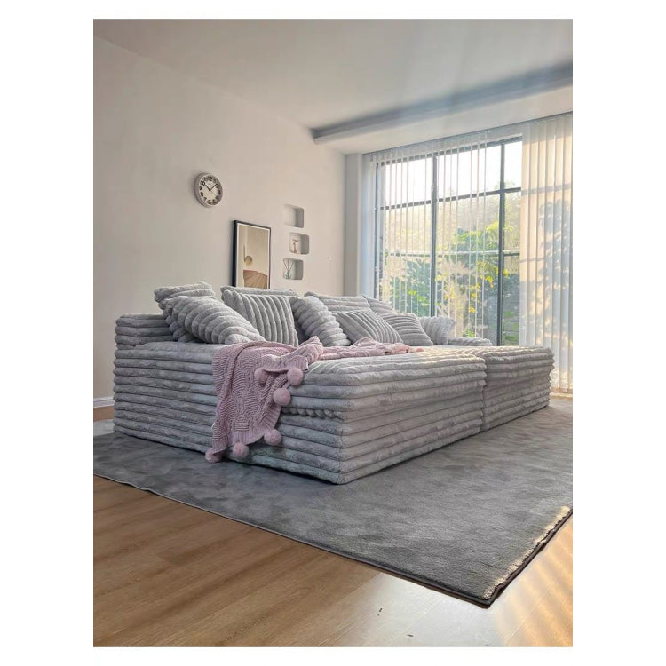 真空圧縮 ソファベッド 布製 深座面 ストレートソファ＋シェーズロング カバー洗濯可 リビング用 jj-1229-13