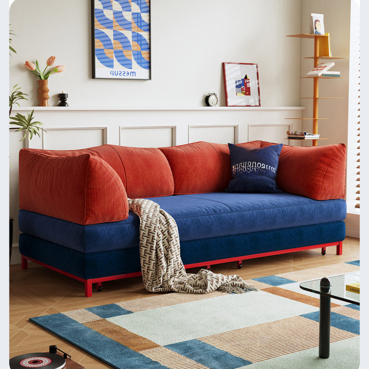 折りたたみ式 ソファベッド コーデュロイ生地 連結・分割可能 幅100～220cm 伸縮タイプ シングル～ダブル対応 モダン おしゃれ mgjjj-1138