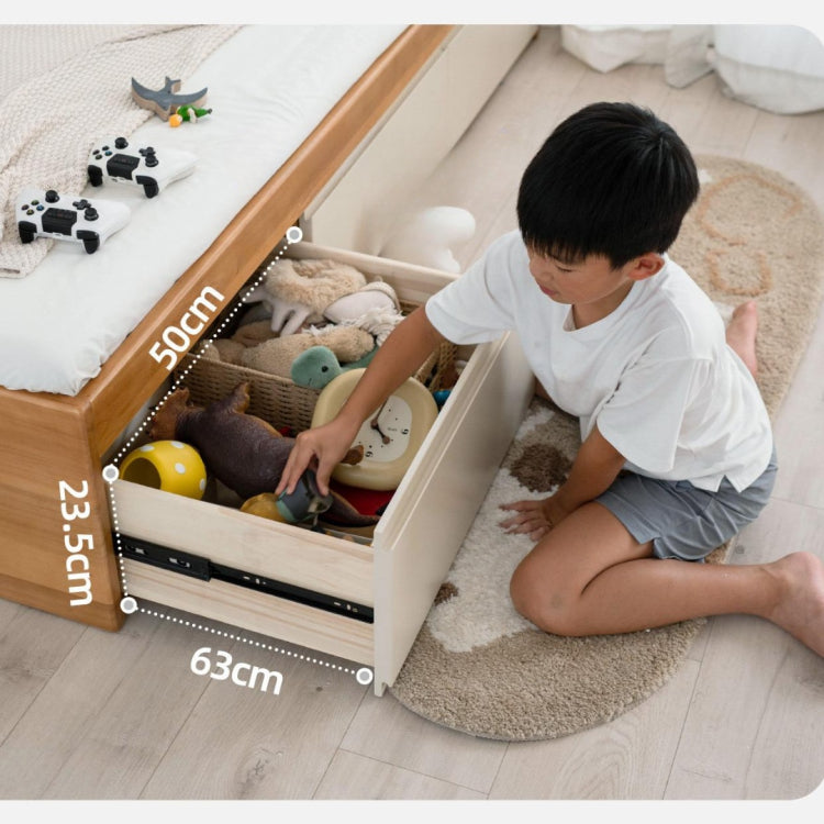 伸縮式キッズベッド 天然木無垢材 幅調整可能 収納引き出し付き tsh-112-17
