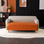 ソファ おしゃれ【1～3人掛け】エアレザー 北欧モダン ソファ オレンジ 高耐久 防汚 リビング ワンルーム向け qm-1