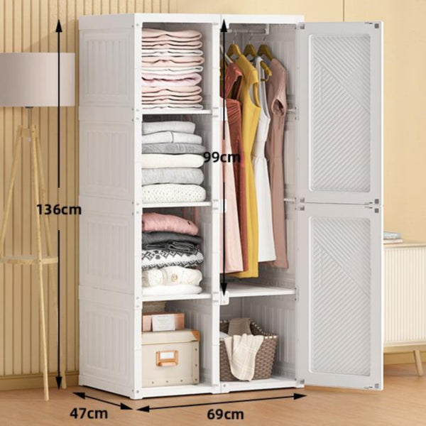折りたたみ式ワードローブ 大容量で組立不要の寝室用収納キャビネット hmyhz-5466