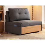 実木×ファブリック 伸縮ソファベッド｜1人掛け～2人掛け対応 幅80?180cm ナチュラルデザイン おしゃれ jy-1223-5