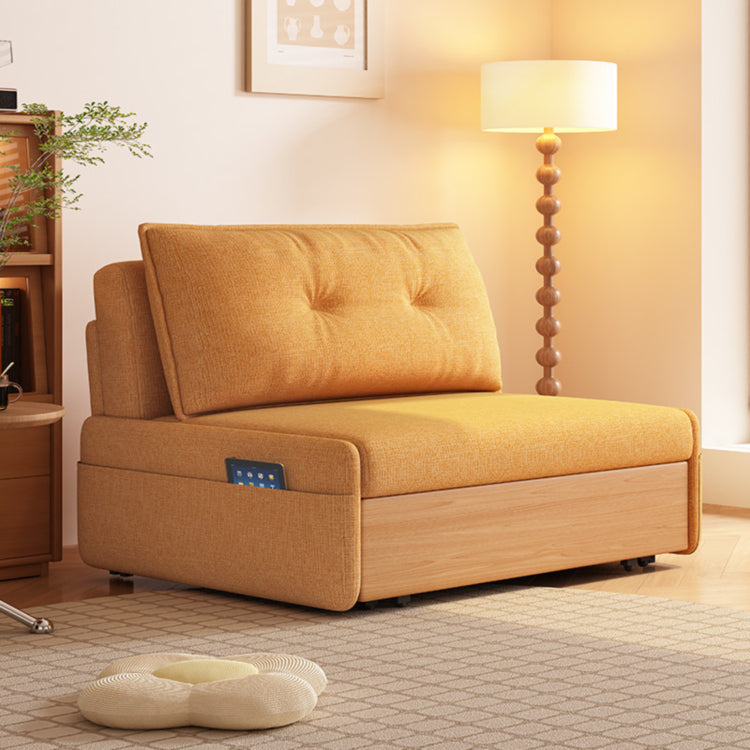 実木×ファブリック 伸縮ソファベッド｜1人掛け～2人掛け対応 幅80?180cm ナチュラルデザイン おしゃれ jy-1223-5