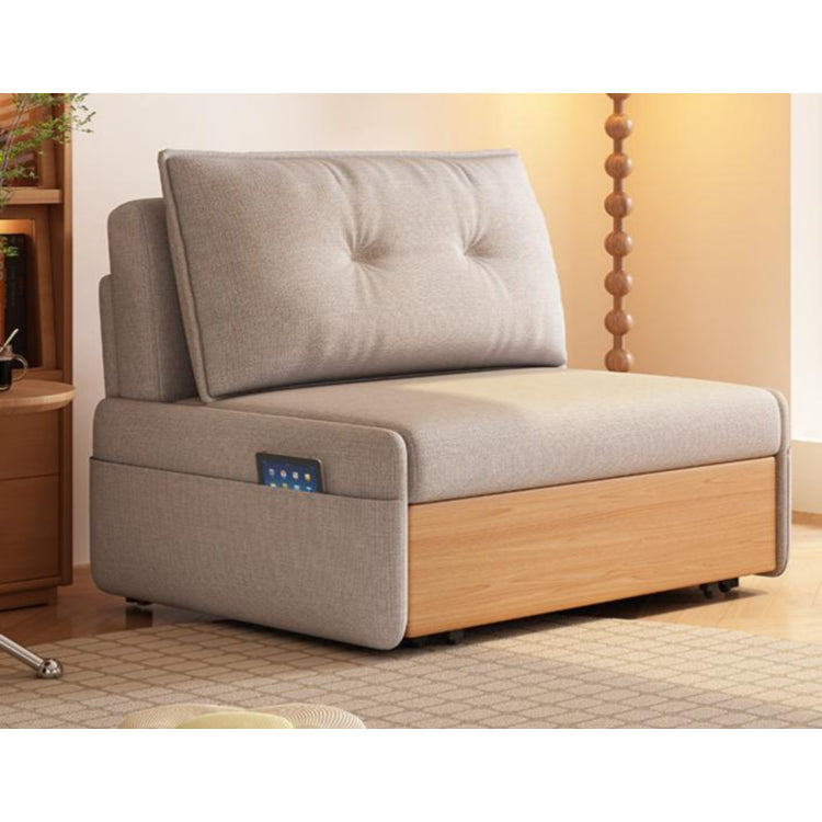 実木×ファブリック 伸縮ソファベッド｜1人掛け～2人掛け対応 幅80?180cm ナチュラルデザイン おしゃれ jy-1223-5