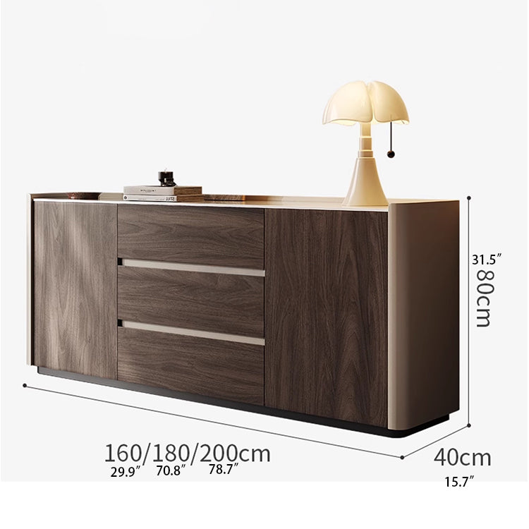 スタイリッシュな多層板キャビネット - セラミック＆合成皮革仕上げのモダン収納家具 fhx-4580