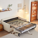 ソファベッド 布製 折りたたみ式 リクライニング対応 幅123～192cm コンパクト 2人掛け ベッド兼用 ファブリック 北欧 シンプル おしゃれ ddw-1154