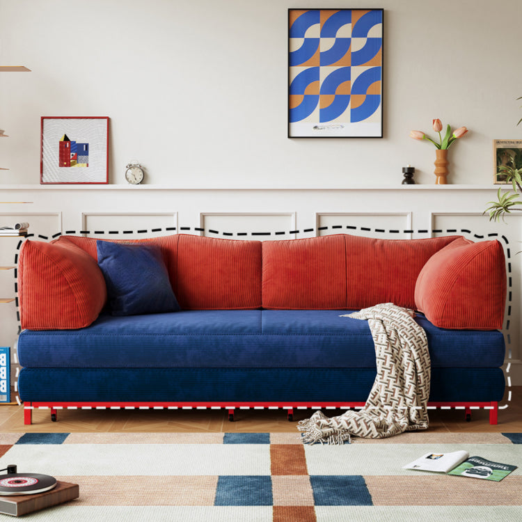 折りたたみ式 ソファベッド コーデュロイ生地 連結・分割可能 幅100～220cm 伸縮タイプ シングル～ダブル対応 モダン おしゃれ mgjjj-1138