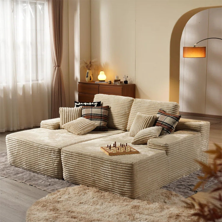 雲朵風シェーズロングソファ ベッド兼用 カバー取り外し可能 0002-sofa