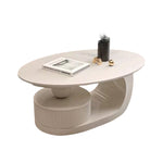 クリエイティブ楕円形 セラミック天板ローテーブル 軽ラグジュアリー モダンミニマルデザイン アートな佇まいで上質なリビングに fel-1945