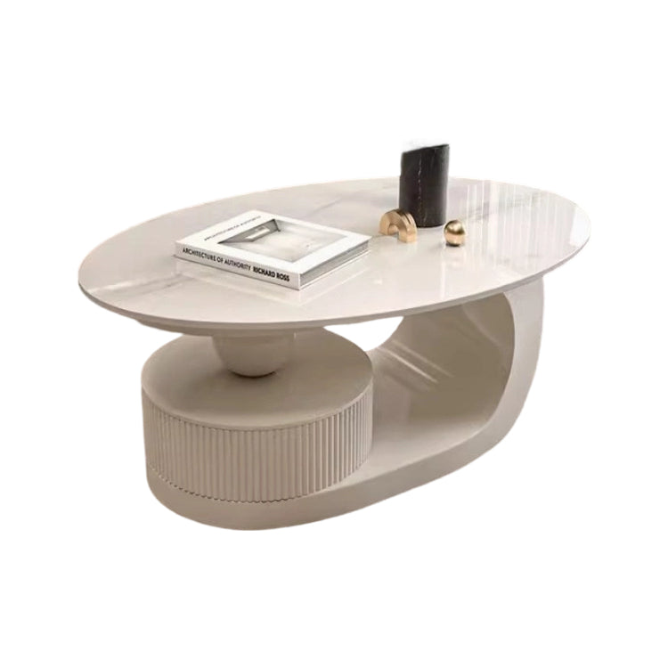 クリエイティブ楕円形 セラミック天板ローテーブル 軽ラグジュアリー モダンミニマルデザイン アートな佇まいで上質なリビングに fel-1945