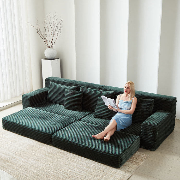 真空圧縮 太畝コーデュロイ ソファ 純ウレタンフォーム使用 布製 リビング用 くつろぎ系 ローソファ／怠け者ソファ dhyssf-1229-7