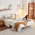 ソファベッド 布製 折りたたみ式 リクライニング対応 幅123～192cm コンパクト 2人掛け ベッド兼用 ファブリック 北欧 シンプル おしゃれ ddw-1154