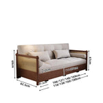 実木 ソファベッド 折りたたみ一体型 2WAY 伸縮式 リビング・書斎対応 引き出し式 ラタン編み デザイン smj-1229-9